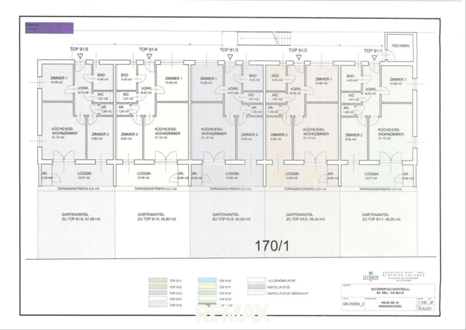 Grundriss Top 1 bis 5