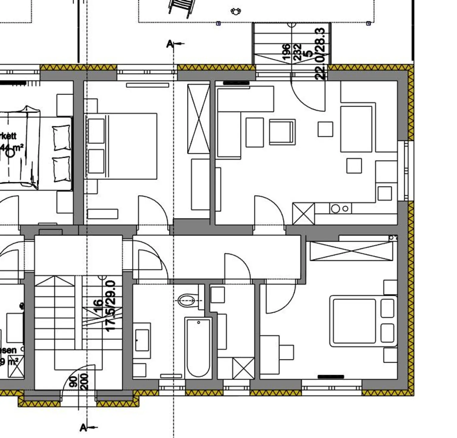 Grundriss Variante 2 Zimmer