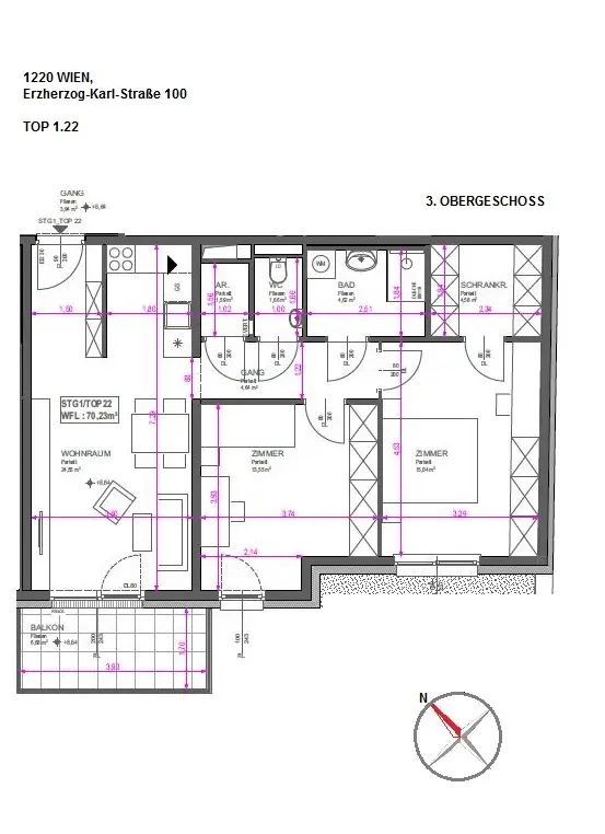 Ankommen & Aufatmen – 3-Zimmer-Balkonwohnung nähe Donau - 
Erstbezug in Hoflage