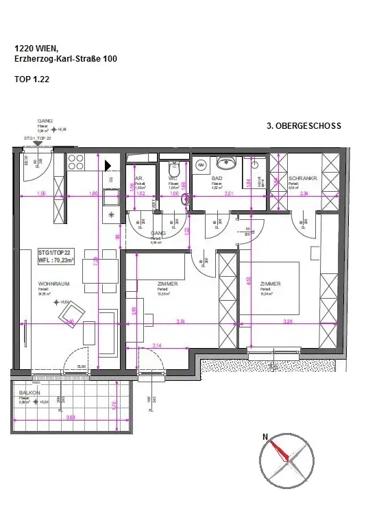 Ankommen & Aufatmen – 3-Zimmer-Balkonwohnung nähe Donau - 
Erstbezug in Hoflage