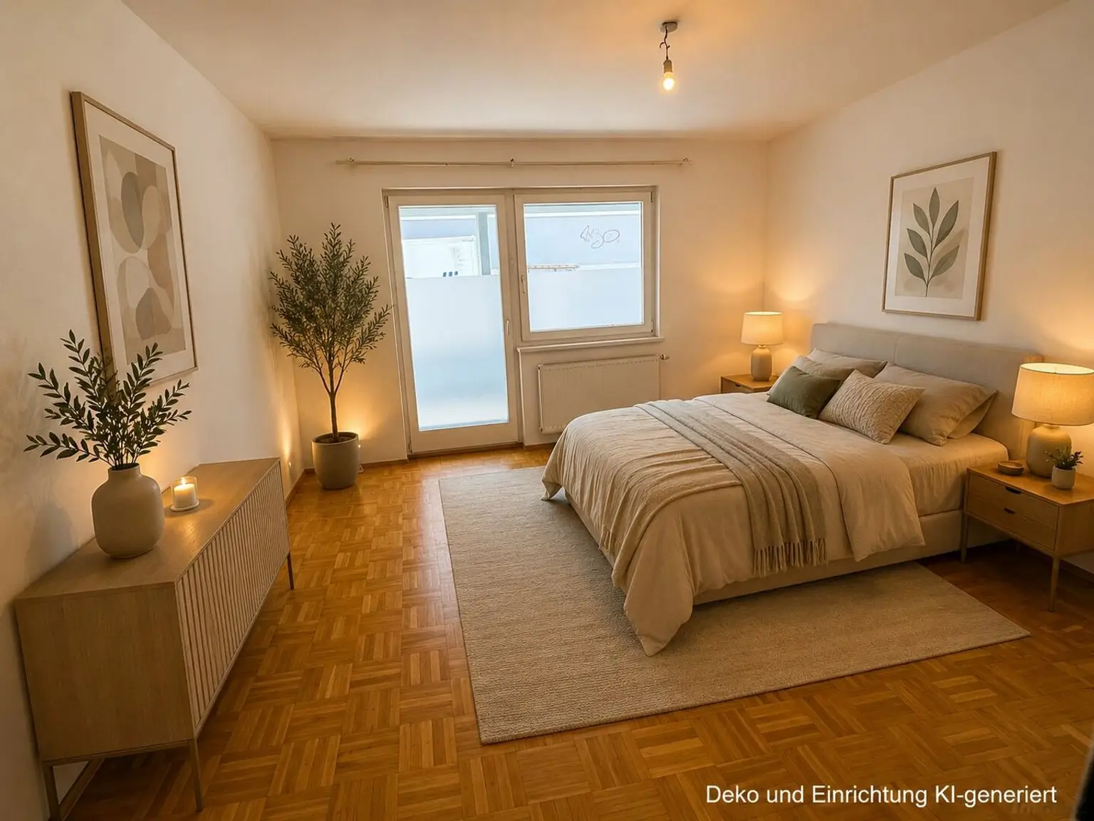 Schlafzimmer möbeliert-KI generiert