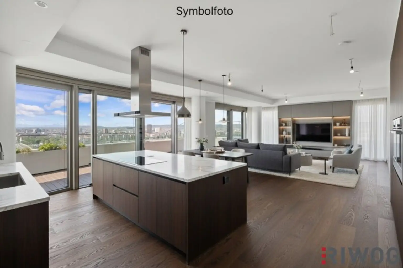 DANUBE PENTHOUSE mit XXL Freifläche Richtung Innenstadt ** 4 Zimmer & 3 Bäder