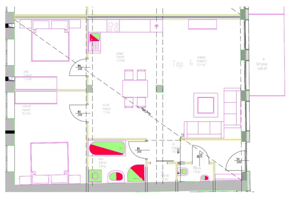 Nähe Landstraße: Moderne 3-Zimmer Wohnung mit Balkon und TG-Parkplatz zu mieten!