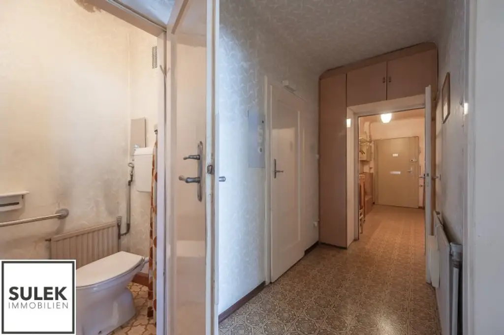 praktisch aufgeteilte 3-Zimmer-Wohnung in gepflegter Anlage – sanierungsbedürftig aber mit Potential für mehr !