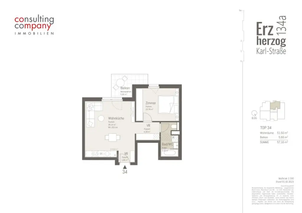 Tolle 2-Zimmer Wohnung mit idealem Grundriss und inkl. südseitigem Balkon in schönem Neubau ab sofort verfügbar