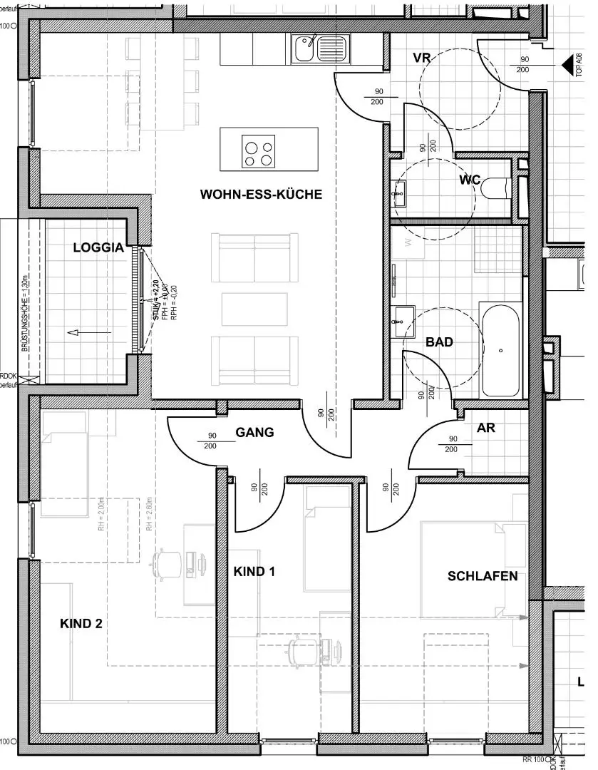 Moderne Dachgeschosswohnung inkl. Einbauküche und Loggia - Top A08