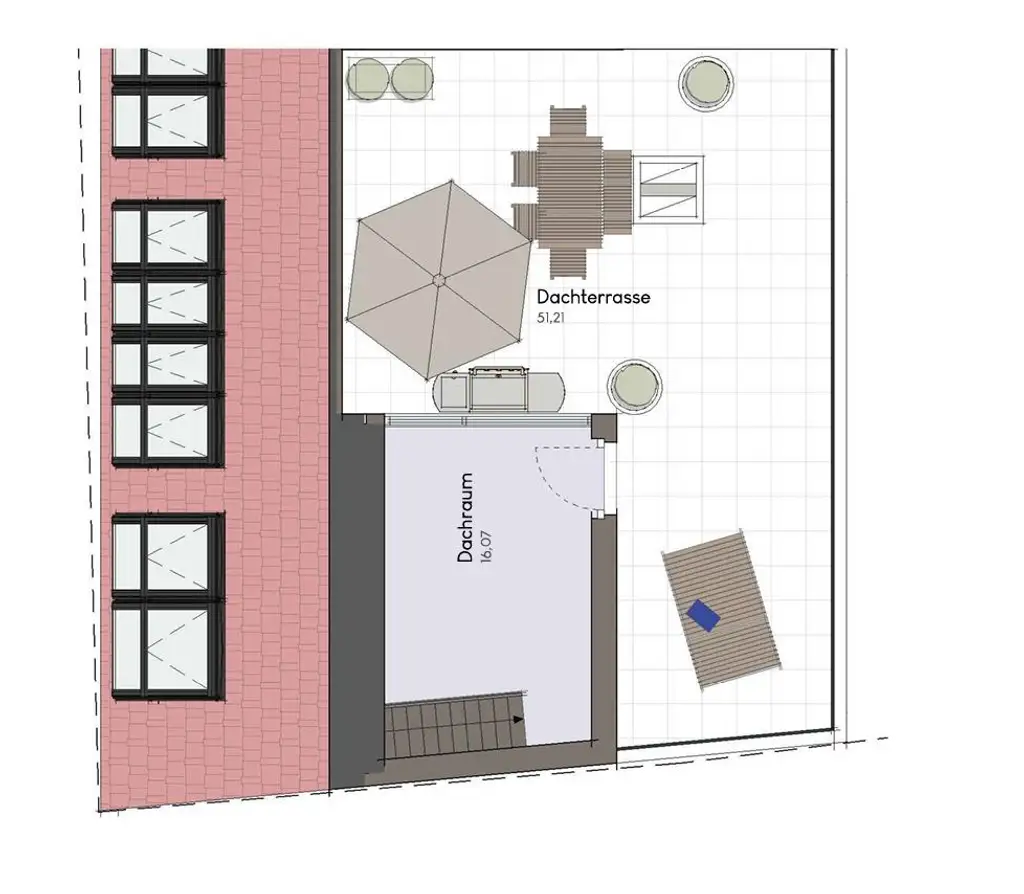 Stilvolle 2-Zimmer-Dachgeschosswohnung mit großer Dachterrasse & zusätzlichem Dachraum