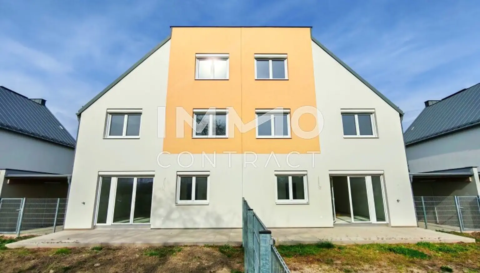 Doppelhaus Gartenseite