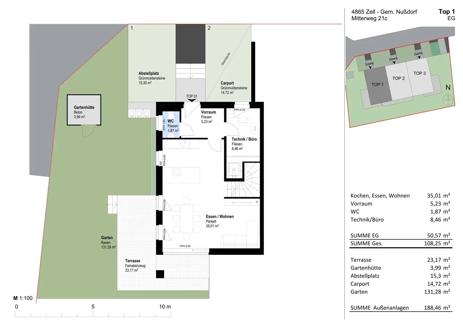 Verkaufsplan RH Top 1 EG 21c