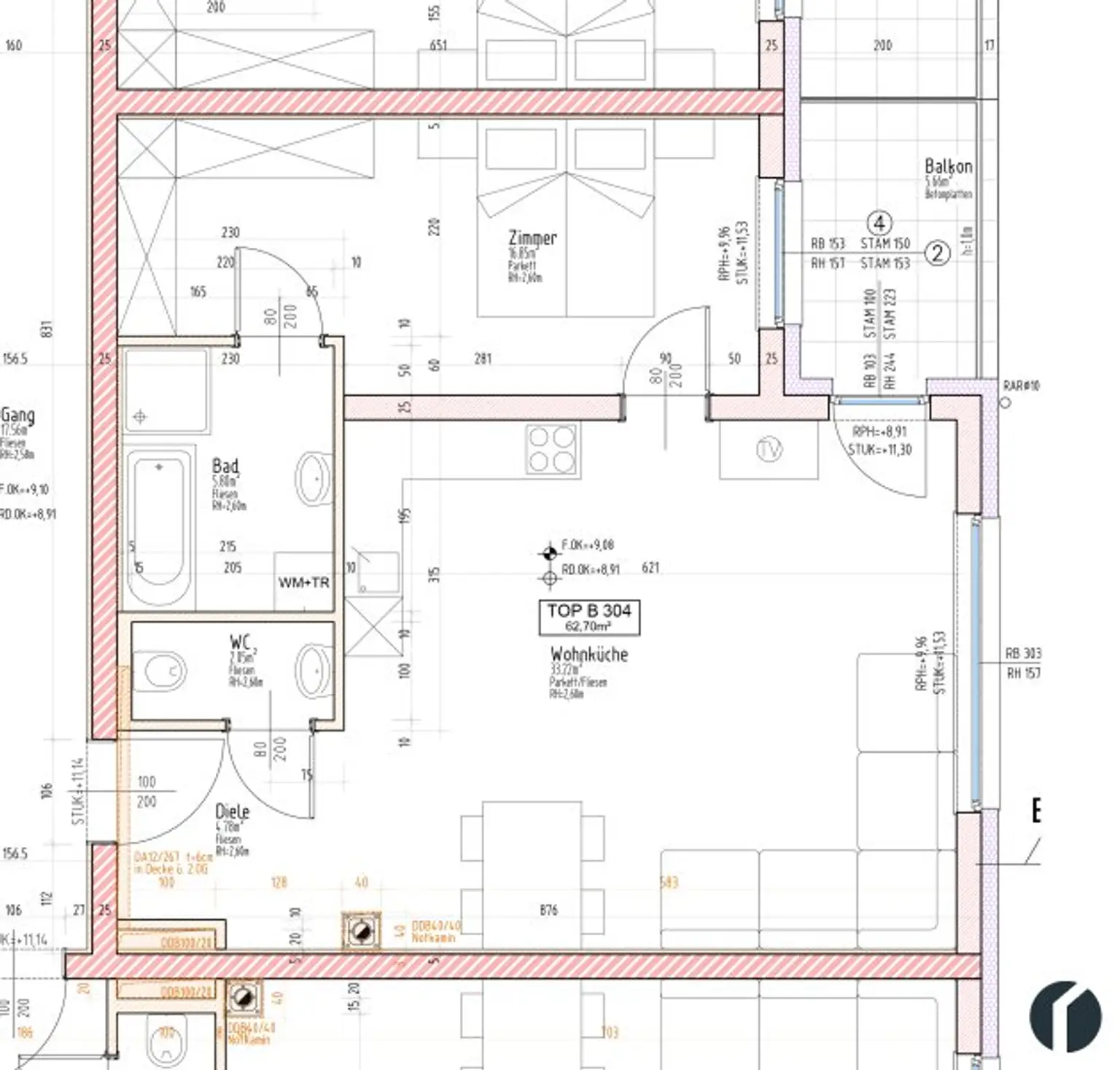 2-Zimmer-Wohnung mit Balkon, Klimaanlage & Parkplatz in zentraler Lage von Tulln