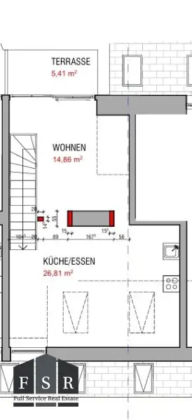 3-Zimmer Dachgeschoß-Wohnung mit Terrasse - Allgemeingarten und Ubahnnähe