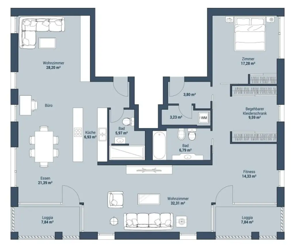 2-Zimmer-Ist-Zustand