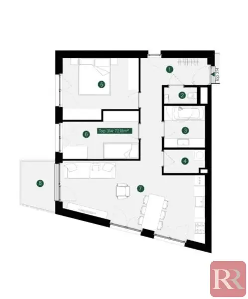 3-Zimmer-Wohnung mit großem Wohn-/Essbereich