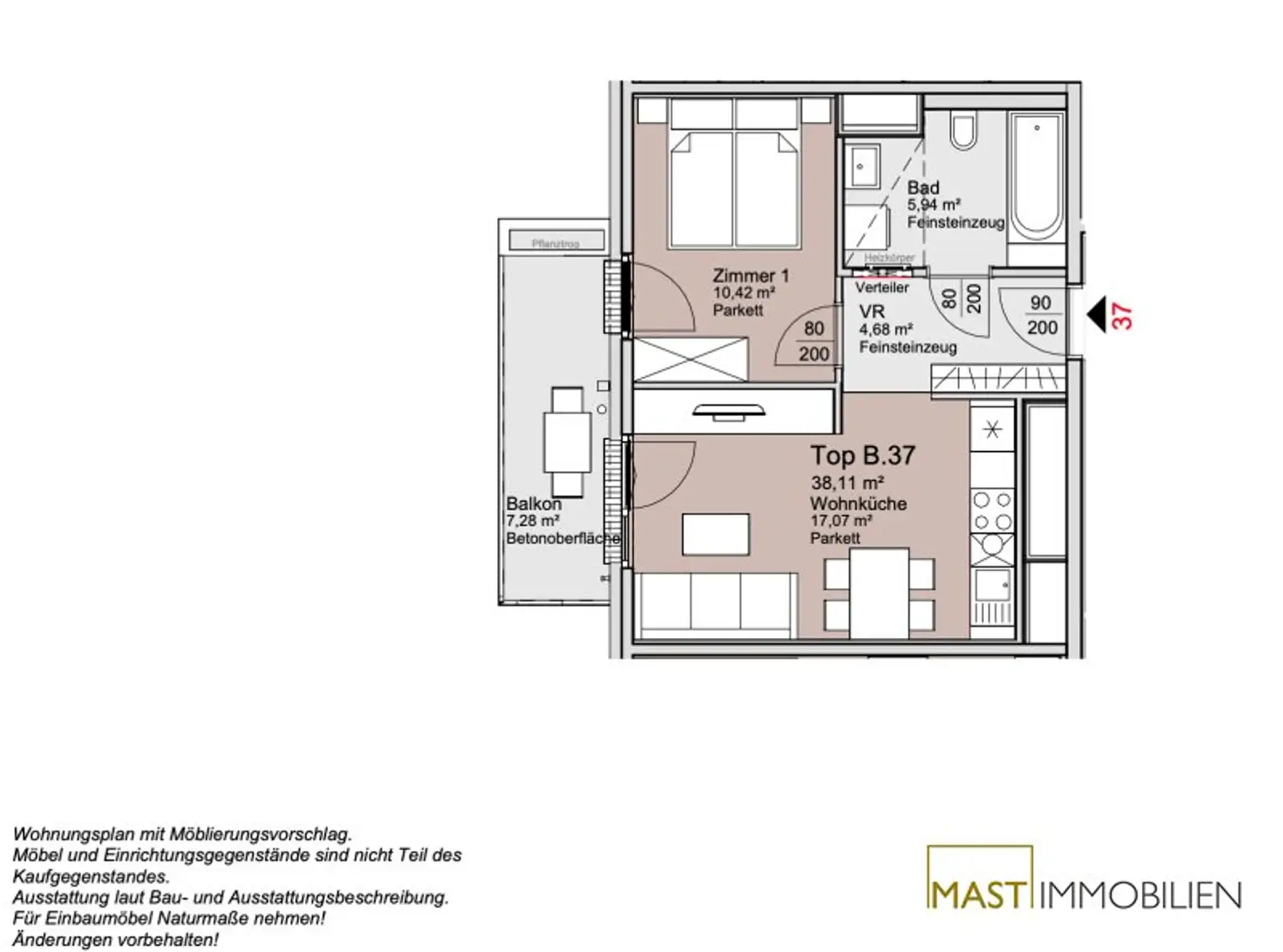 *Ende 2026* Provisionsfreie 2-Zimmer Wohnung im 5. Stock!
