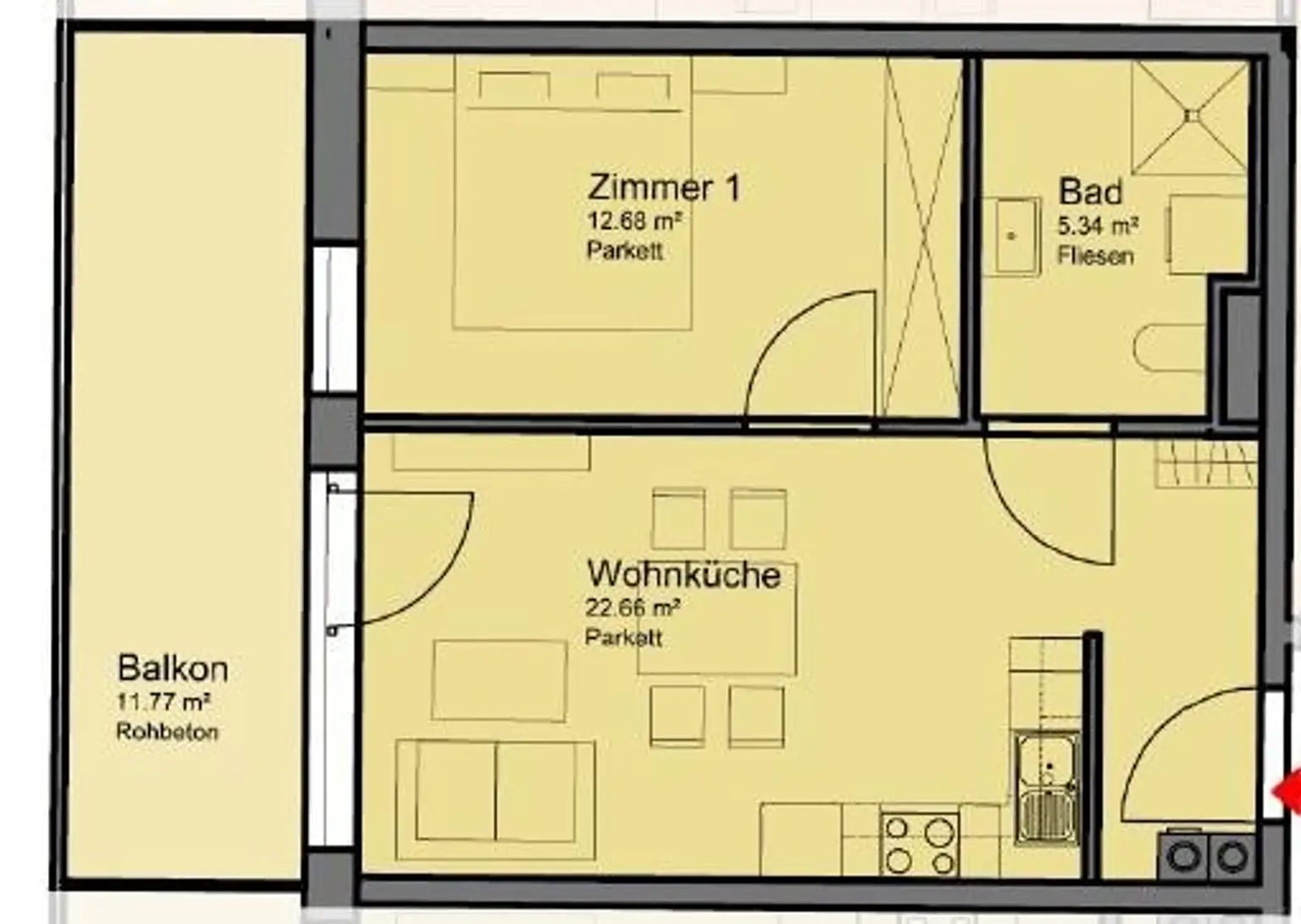 Günstige Neubauwohnung mit MEGA-SÜD-BALKON (11,77m²) nahe Akademiepark
