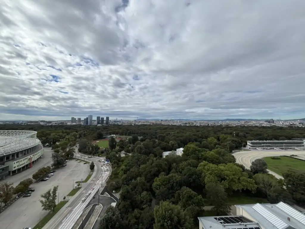 Grünblick über den Prater! Hypermoderes 2 Zimmer Terrassen-Appartment mit traumhafter Aussicht!