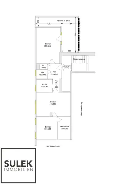 Bastiengasse 15: 3-Zimmer-DG-Wohnung mit separater Küche & gemütlicher, sonniger Terrasse