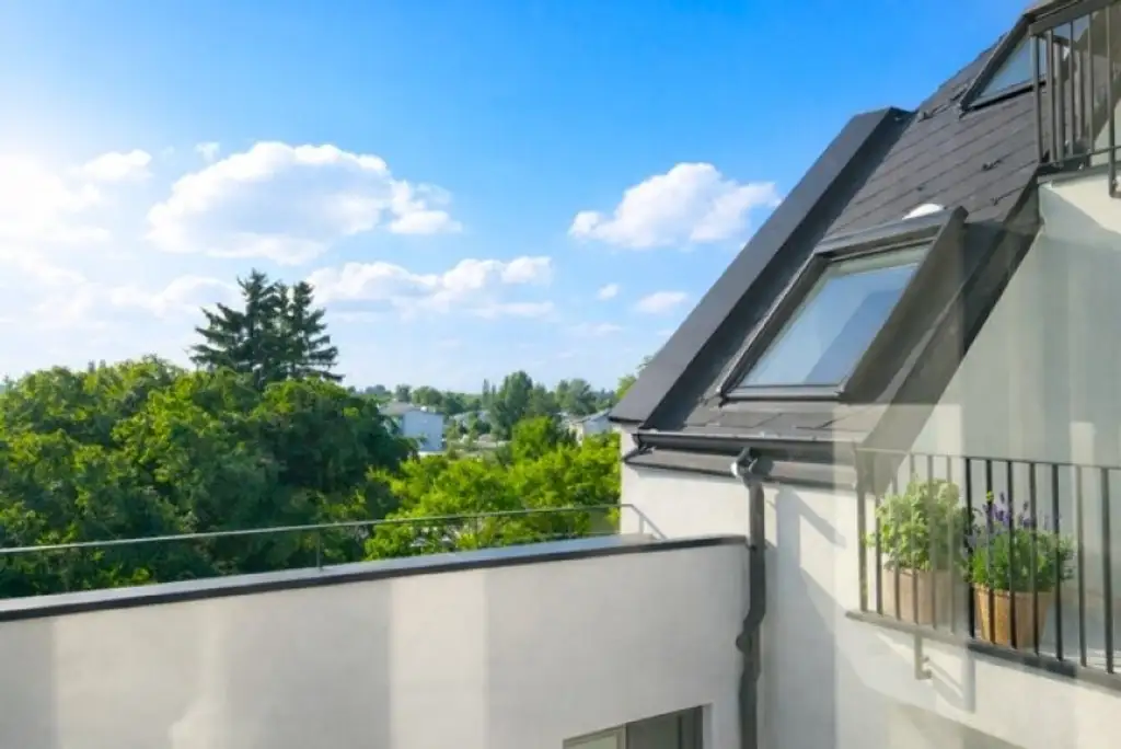 Exklusiv. Trendy. Coole Architektur. 63m2 Dach-Terrassen-Maisonette. Garage. Beziehbar: ab FJ/SO 2026. Erstbezug. Ideale Anlegerwohnung