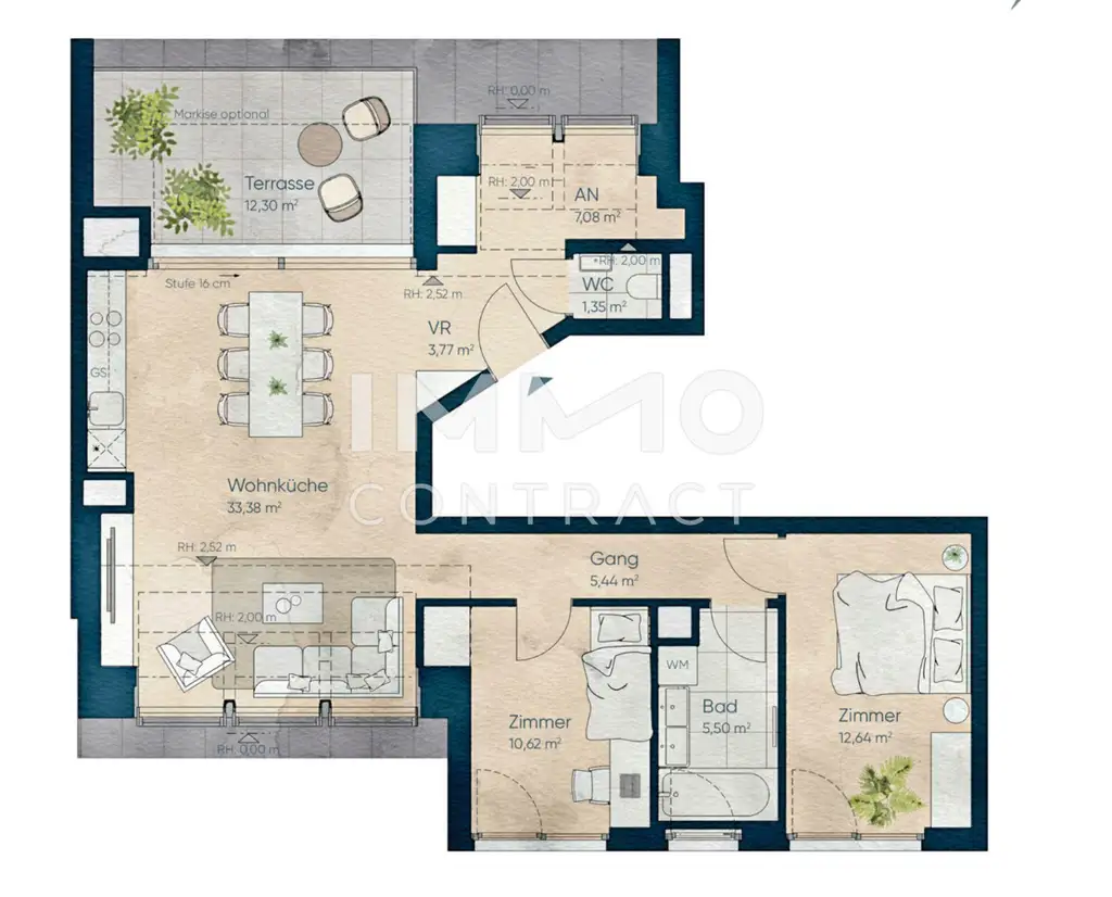 Exklusive Terrassenwohnung im 1. Dachgeschoß!