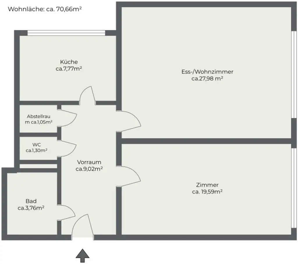 Zentral-gelegene 2-Zimmer-Wohnung mit Garagenplatz