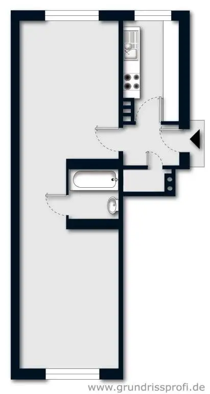 Zentrale 2-Zimmer-Wohnung mit möblierter Küche!