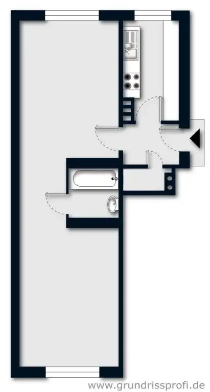 Zentrale 2-Zimmer-Wohnung mit möblierter Küche!