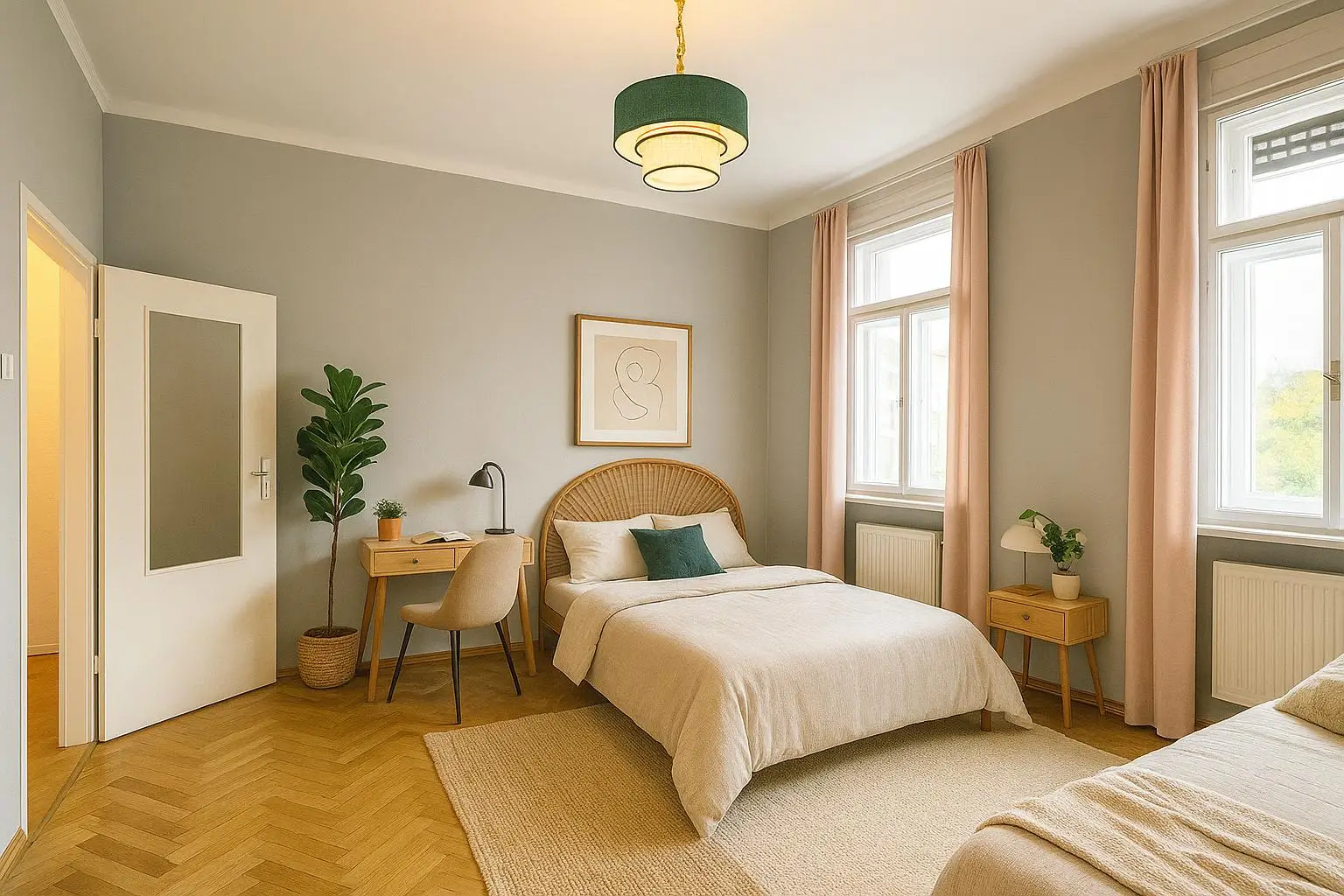 Wohn/-Schlafzimmer Einrichtungsbeispiel