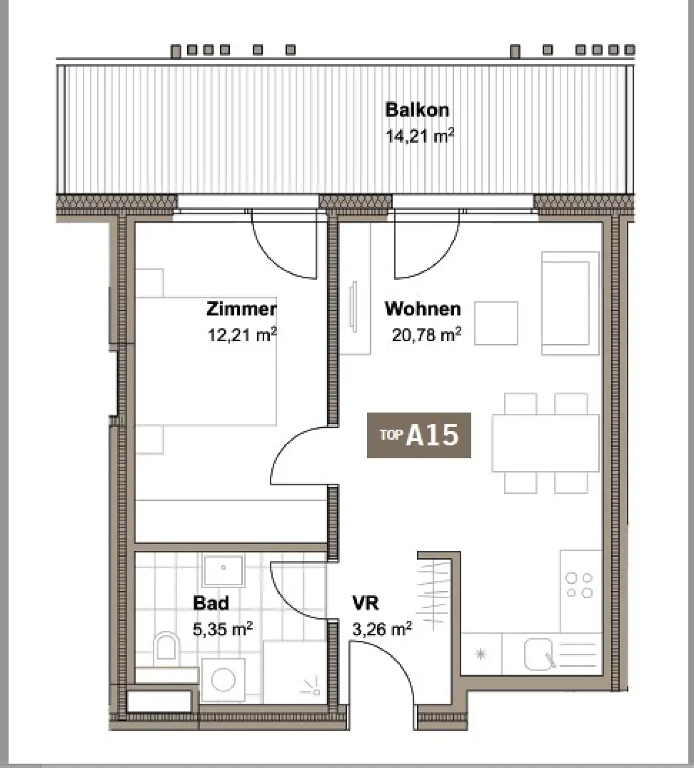 Stylisch wohnen in der Nähe von Don Bosco – 2 Zimmer & XL-Balkon