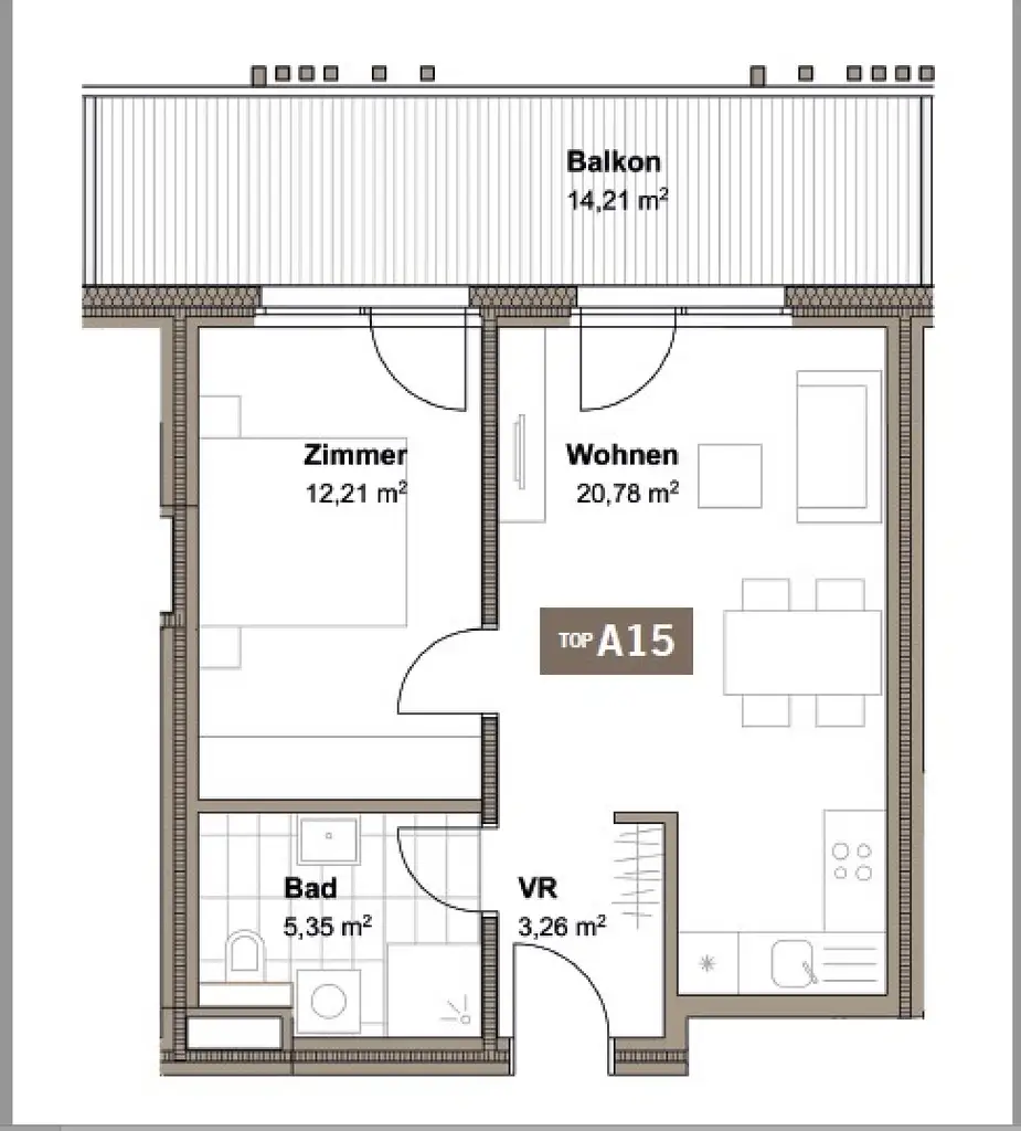 Stylisch wohnen in der Nähe von Don Bosco – 2 Zimmer & XL-Balkon