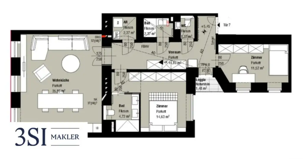 Wohnen mit Stil – Erstbezug mit Loggia & 2 Bädern