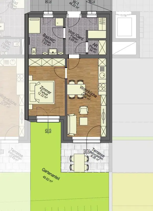 Neubau Gartenwohnung in Bad Gams - nähe Badesee / Top 3