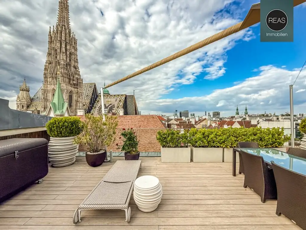 Dem Steffl so nah! Absolutes Traumapartment mit hochwertigen Einbaumöbeln und einzigartiger Dachterrasse samt Speiselift