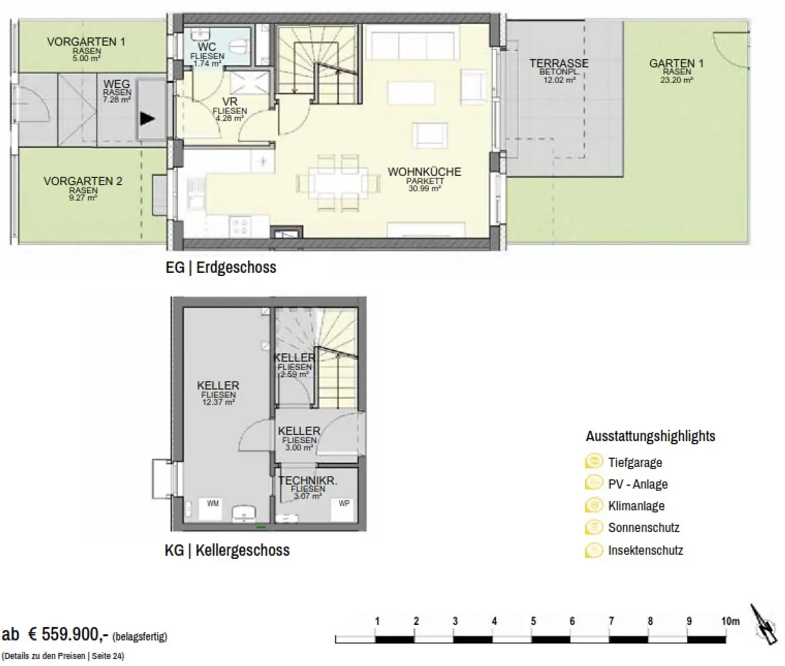 PROVISIONSFREI ~ Reihenhäuser nahe Mühlwasser und Donauinsel ~ 111m² - 120m² ~ ab € 749.000,00