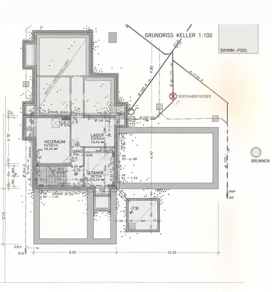 Kellergeschoß Skizze