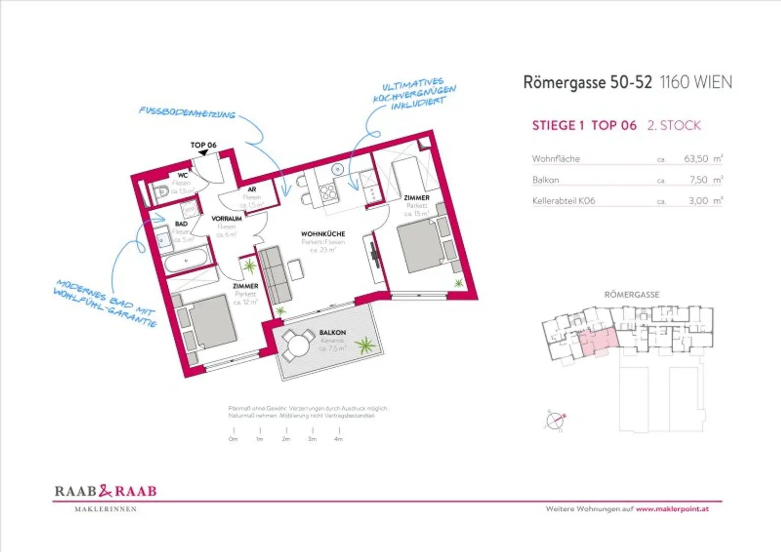 HOFSEITIG! ruhige 3-Zimmer-Wohnung mit bester Ausstattung!
