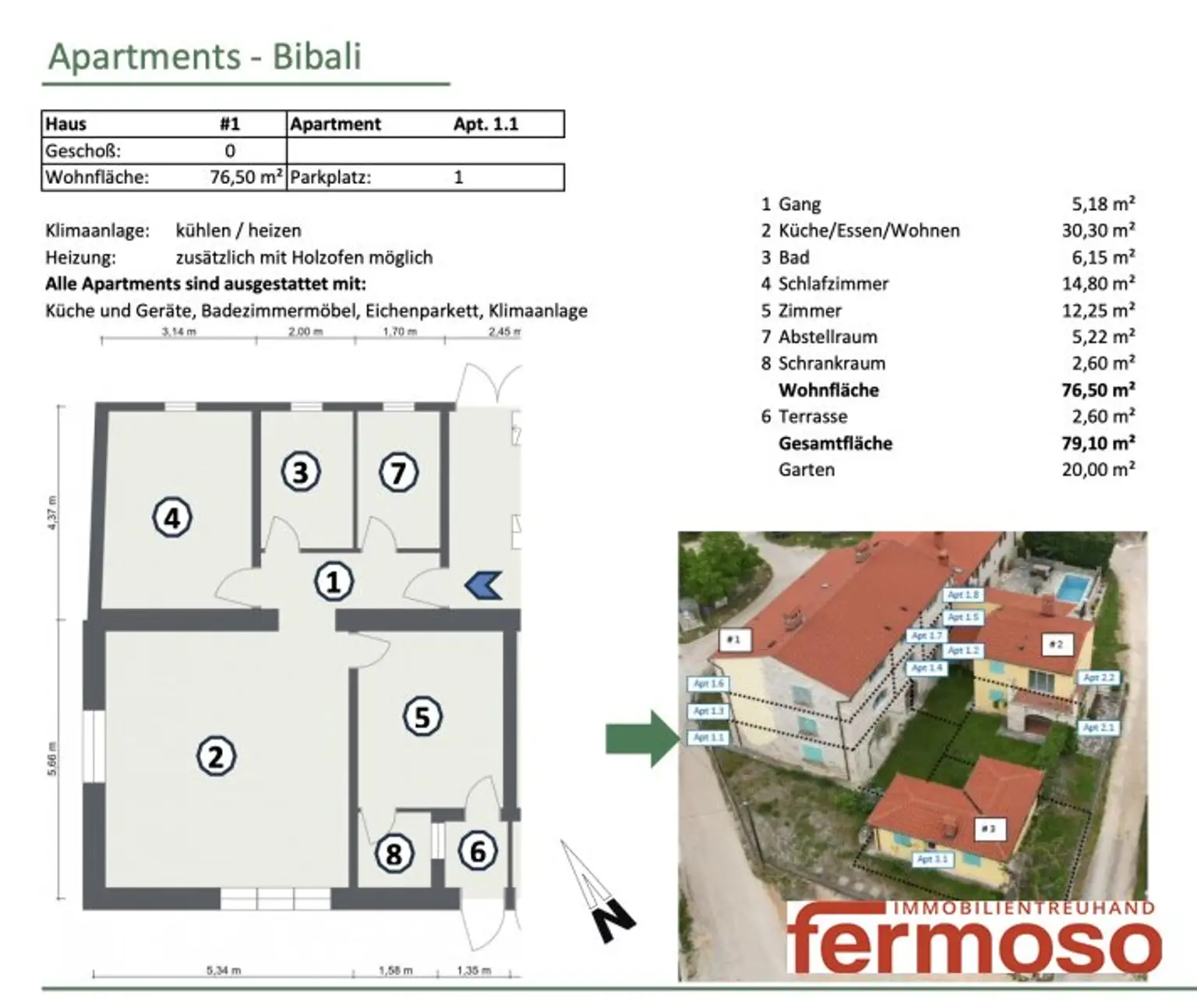 Moderne Wohnung in Bibali, Kroatien