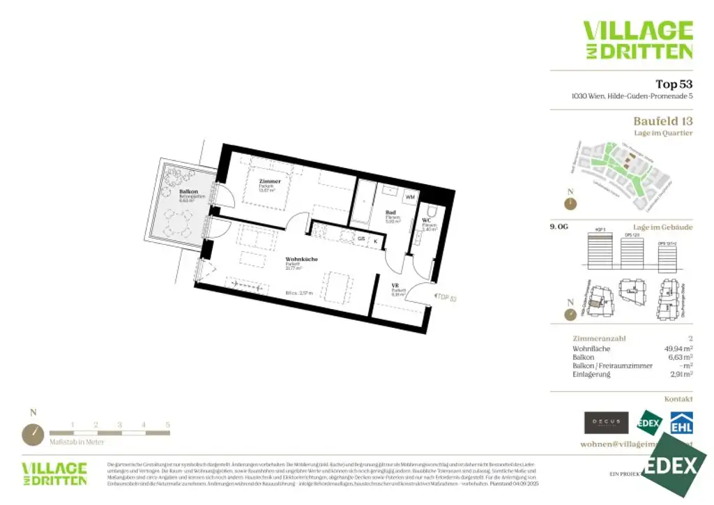 Top-Investment: 2-Zimmer Vorsorgewohnung mit Südwest-Balkon | URBAN DAHEIM | BAUFELD 13