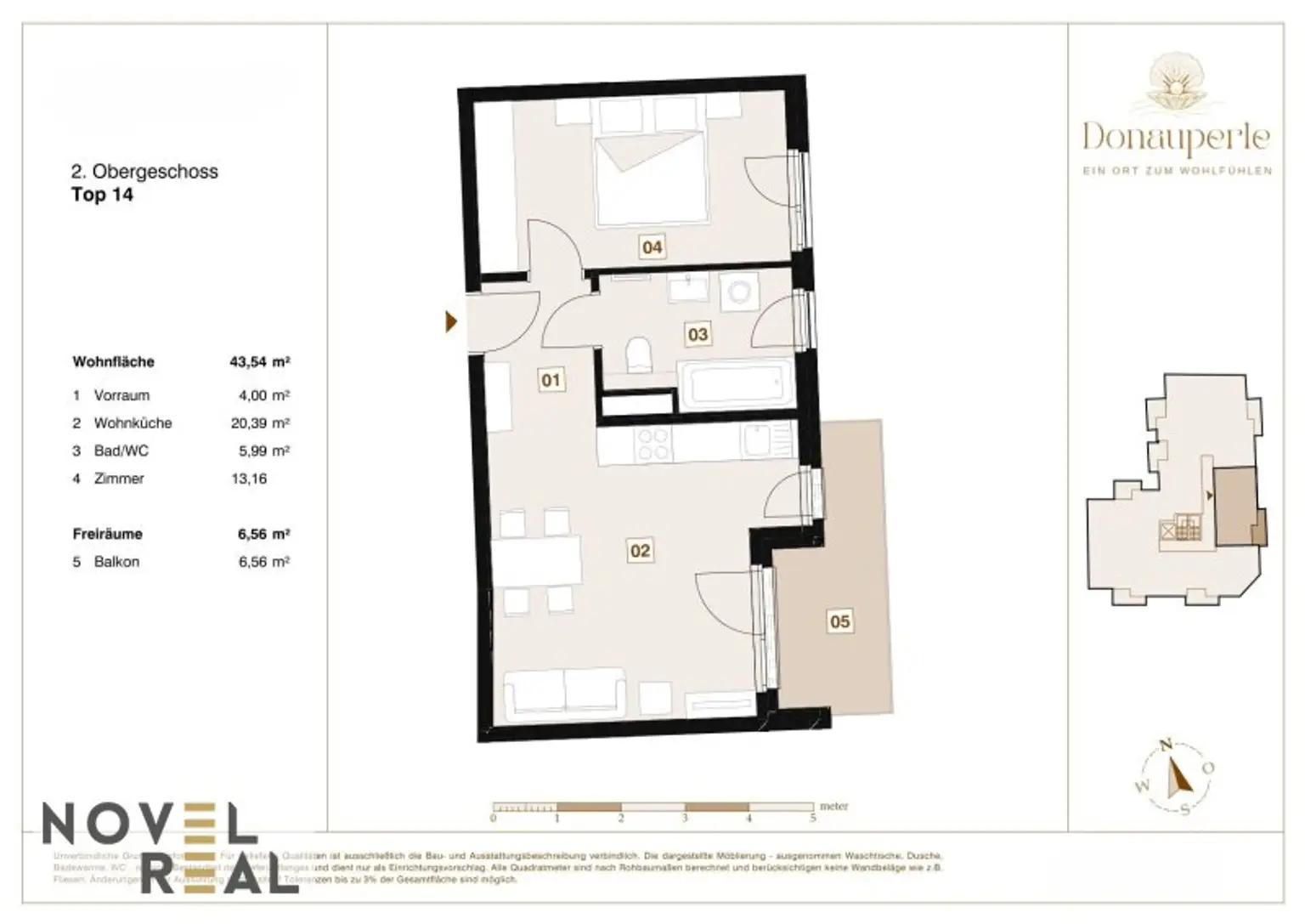 "DONAU PERLE" MODERNE 2-ZIMMER-WOHNUNG MIT BALKON UND PARKBLICK! ERSTBEZUG!
