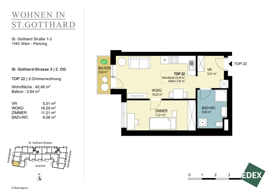 Moderne 2-Zimmer-Wohnung mit Balkon direkt bei der U3