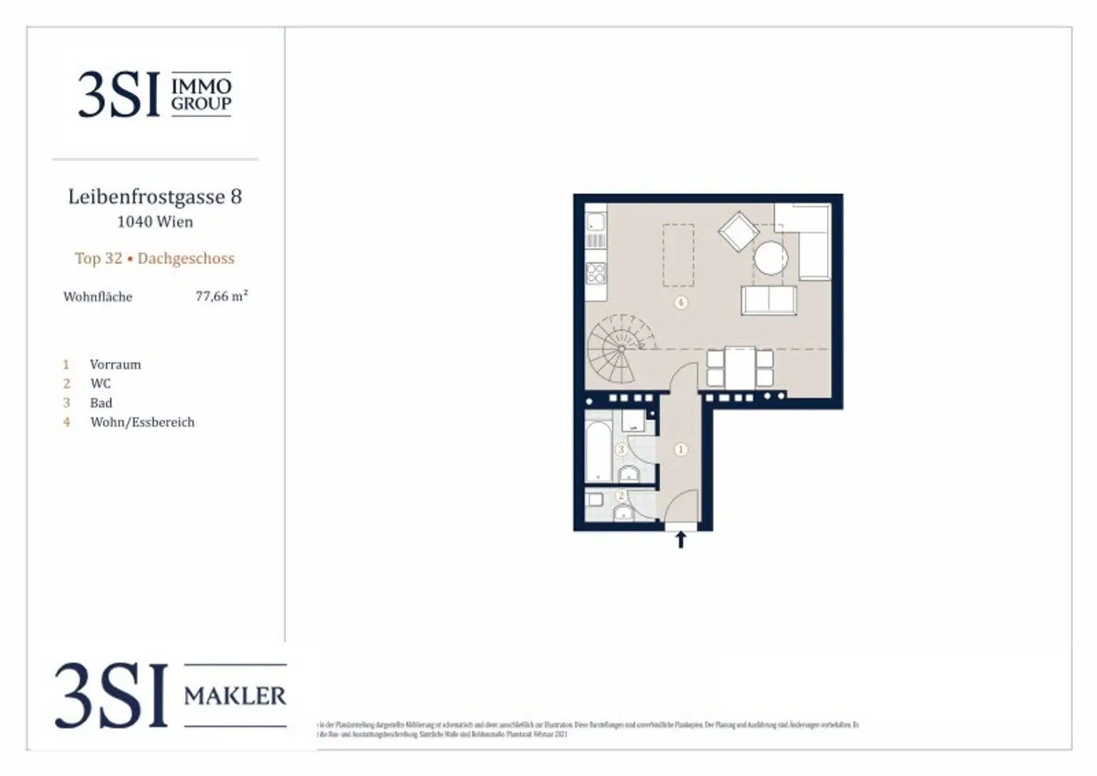 Lichtdurchflutende Dachgeschoß-Maisonette Wohnung in Top Lage