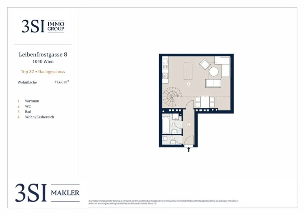 Lichtdurchflutende Dachgeschoß-Maisonette Wohnung in Top Lage