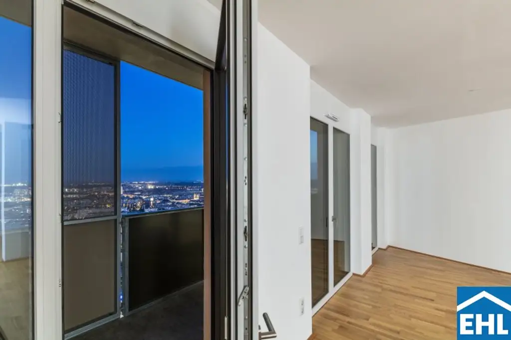 Panorama Wohnung im 32. Stock des Q-Tower mit Südost-Ausrichtung