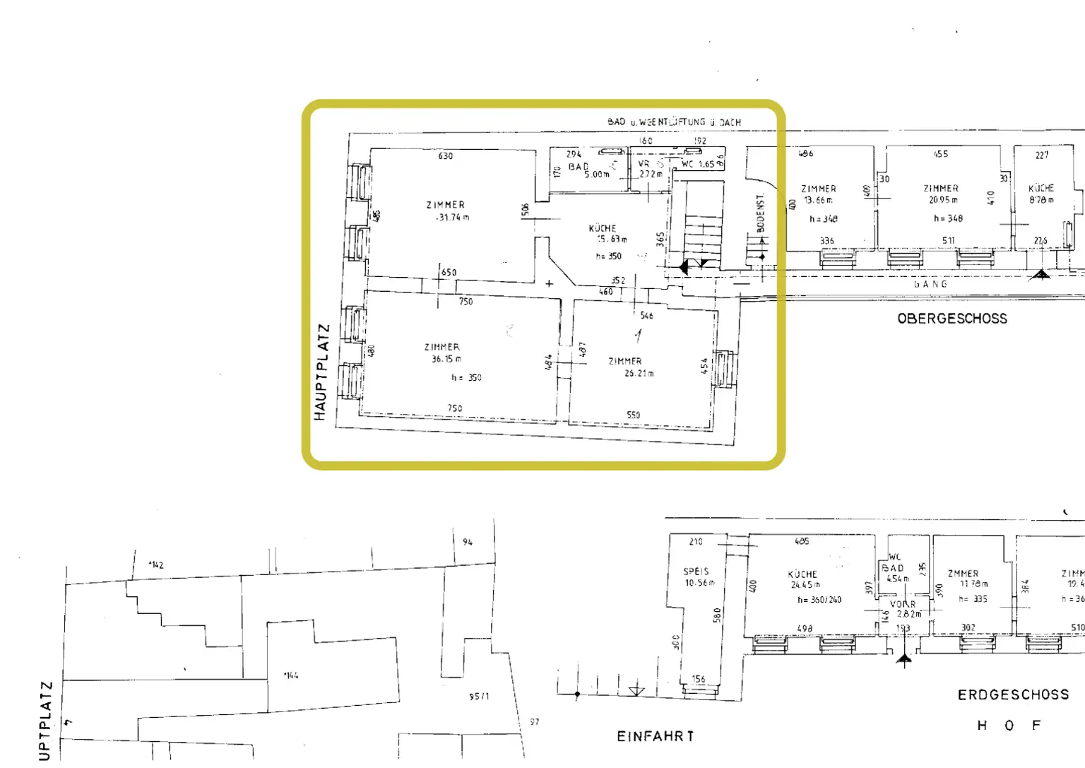 Räumlichkeiten mit Potential zum imposanten Büro - Ca. 120m2 im 1. Stock
