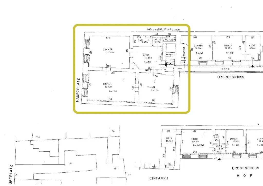 Räumlichkeiten mit Potential zum imposanten Büro - Ca. 120m2 im 1. Stock