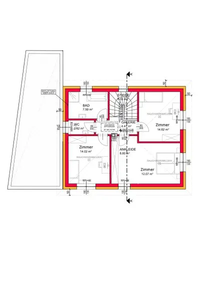 Grundriss Skizze Obergeschoß