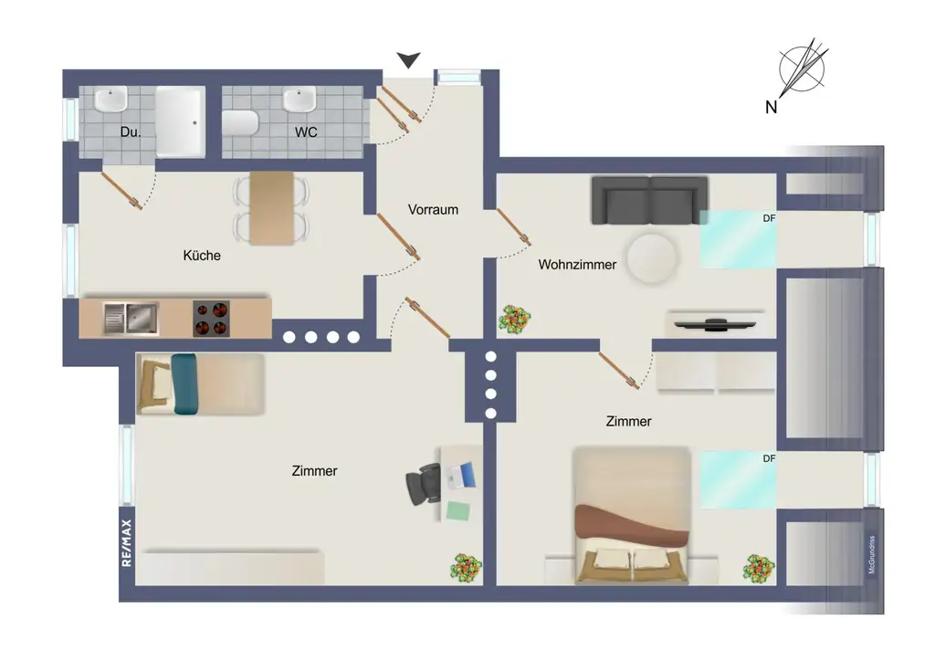 3-Zimmer-Wohnung nahe AVL, WG-tauglich!