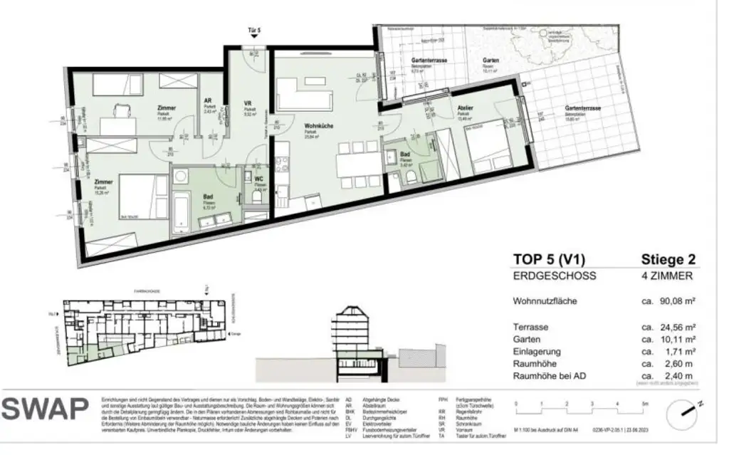 NEUBAU 4-Zimmer-ERSTBEZUG Gartenwohnung mit Terrassen in 1210 Wien! Top 2/5