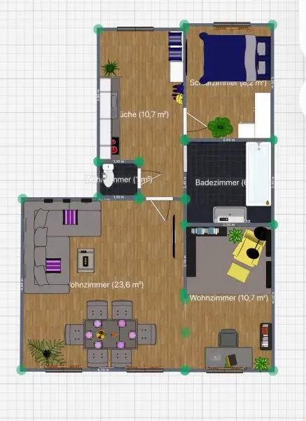 Grundriss mit m² Angabe