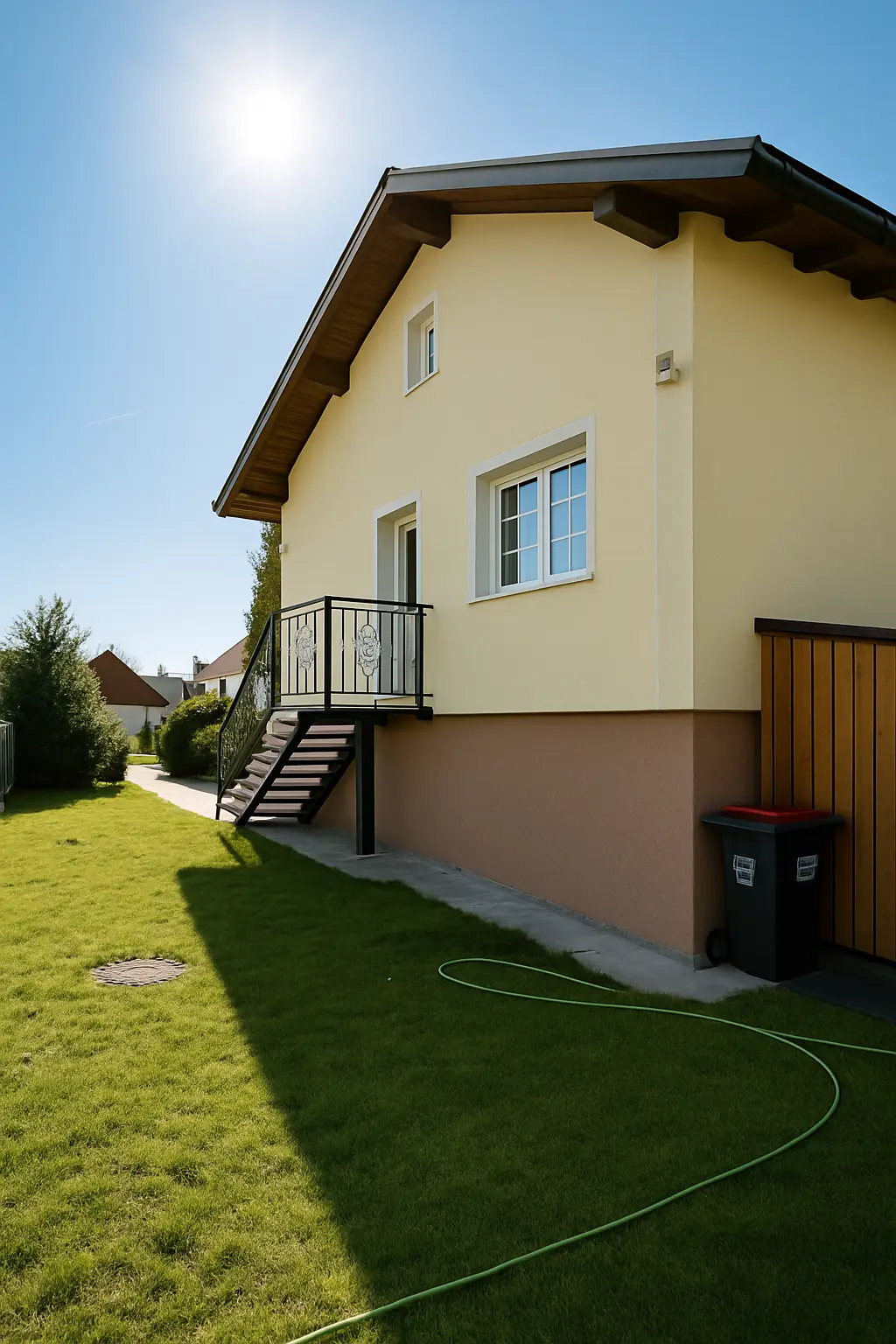 Ansicht,Eingang über die Stiege