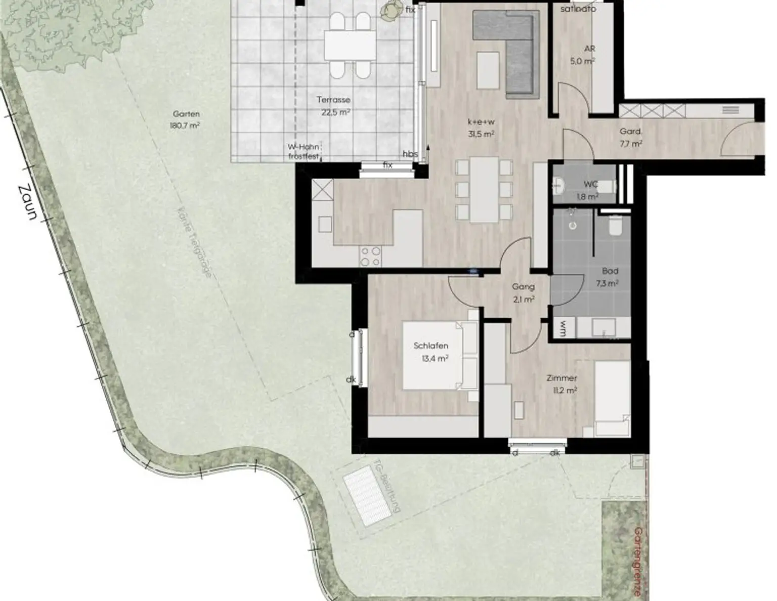 Wohnanlage "RS3" - Tolle 3-Zimmer-Gartenwohnung - Top 2 - PROVISIONSFREI!